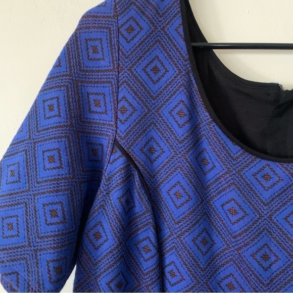 HD in Paris Blushed Blooms Blue/Pink Floral Fit & Flare Jacquard Dress Size L - Picture 5 of 15